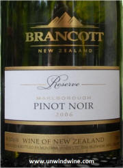 Brancott Marlborough Reserve Pinot Noir 2006