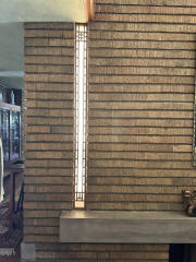 Frank Lloyd Wright Allen House, Wichita, KS Reception Fireplace Recessed LIght