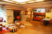 Frank Lloyd Wright's Fallingwater, Mill Run, PA - Great Room - Fireplace