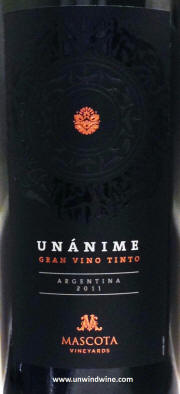 Mascota Unanime Gran Tinto Red Blend 2011