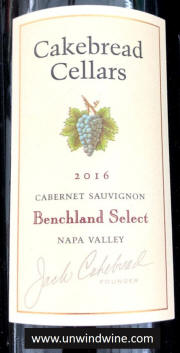 Cakebread Cellars Benchland Select Cabernet Sauvignon 2016