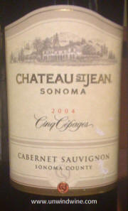 Chateau St Jean Sonoma Cinq Cepages Cabernet Sauvignon 2004