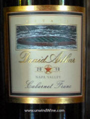 David Arthur Napa Valley Cabernet Franc 2010 - label