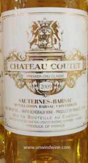 Chateau Coutet Sauternes-Barsac 2009&nbsp;