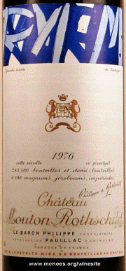Chateau Mouton Rothschild 1976 label