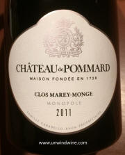 Chteau de Pommard Pommard Clos Marey Monge 2011