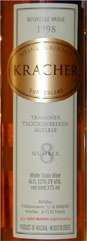 Kracher Nouvelle Traminer TBA # 8 Label