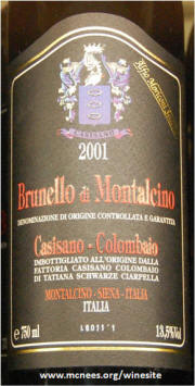 Casisano Columbaio Brunello di Montalcino 2001