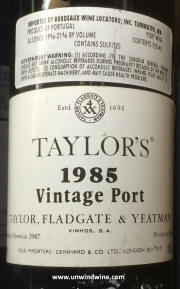 Taylors Vintage Port 1985