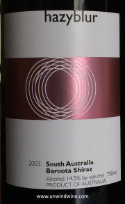 HazyBlur South Australia Baroota Shiraz 2003