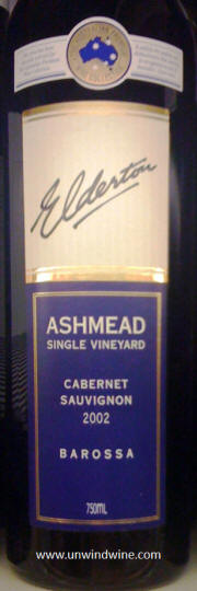 Eldertson Ashmead Single Vineyard Barossa Cabernet Sauvignon 2002