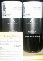 Colonial Estate John Speke Vineyard Barossa GSM 2005