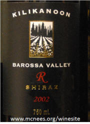 Kilikanoon R Reserve Barossa Valley Shiraz 2002