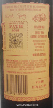 Mollydooker Enchanted Path 2012 rear label
