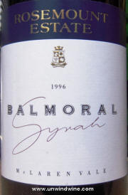 Rosemount Estate Balmoral McLaren Vale Syrah 1996