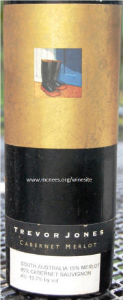 Trevor Jones Barossa Valley Cabernet Merlot 1995 Label