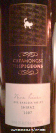 Cat Amongst the Pigeons Nine Lives Barossa Shiraz 2007