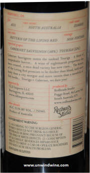 Redheads Studio Return of the Living Red NV Australian Cabernet Sauvignon Touriga 