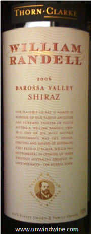 Thorne Clark William Randell Barossa Valley Shiraz 2006