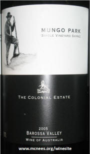 Colonia Estate Mungo Park Barossa Shiraz 2005