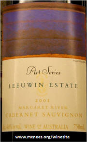 Leeuwin Estates Cabernet Sauvignon 2001 label