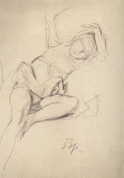 girl with raised hands (michelina) by balthus